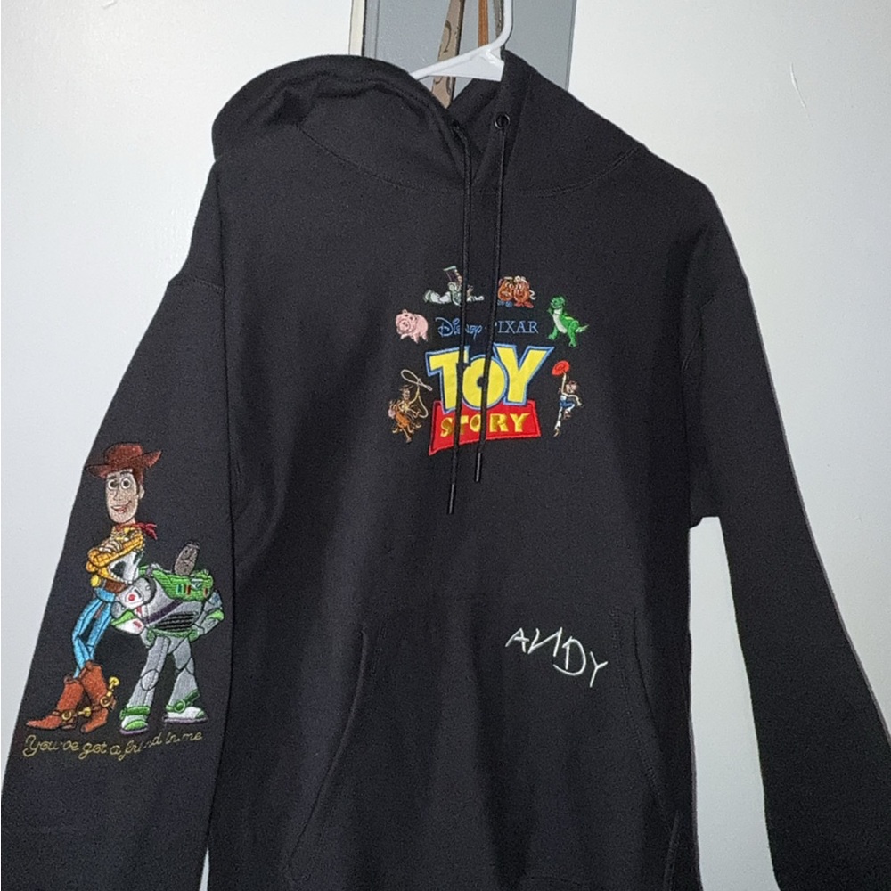 Toy Story Black Hoodie with Colorful Graphics